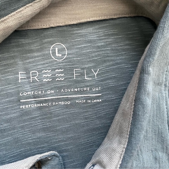 FREE FLY MENS POLO SIZE LARGE COMFORTABLE STYLISH EFFORTLESS CASUAL - Picture 3 of 8